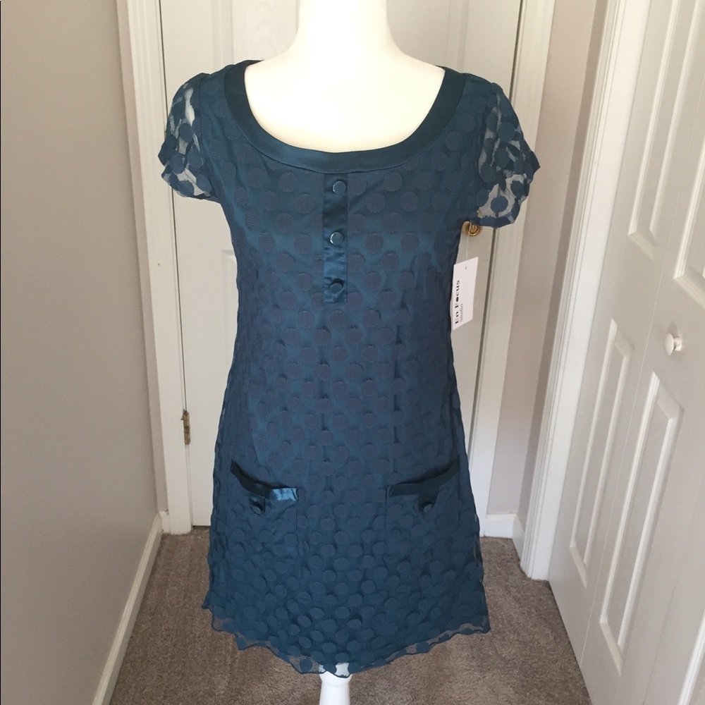 Blue polka dot dress